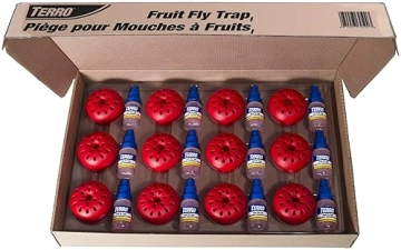 TERRO FRUIT FLY TRAPS INDOOR 12 PACK WITH 540 DAYS LURE SUPPLY EFFECTIVE FLY CONTROL