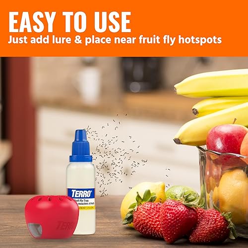TERRO INDOOR FRUIT FLY TRAPS 6 PACK WITH 270-DAY LURE SUPPLY FOR EFFECTIVE PEST CONTROL