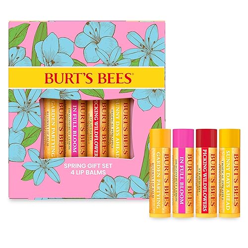 BURTS BEES IN FULL BLOOM LIP BALM SET 4 NATURAL BEESWAX FRUIT FLAVORS, 0.15 OZ EACH