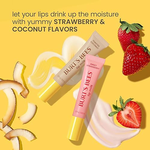 BURT S BEES TOASTED COCONUT LIP MILK BALM, VITAMIN ENRICHED MOISTURIZER, 0.34 OZ TUBE