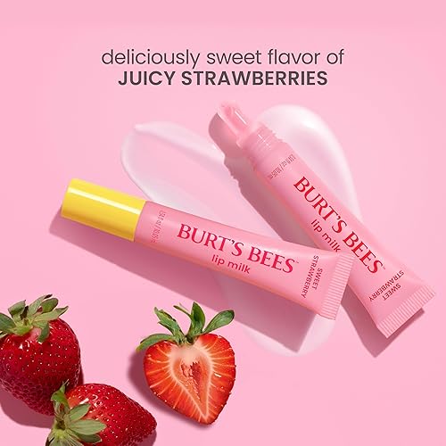 BURT S BEES SWEET STRAWBERRY LIP MILK LIP BALM, VITAMIN ENRICHED MOISTURIZER, 0.34 OZ