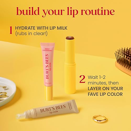 BURT S BEES SWEET STRAWBERRY LIP MILK LIP BALM, VITAMIN ENRICHED MOISTURIZER, 0.34 OZ
