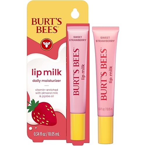 BURT S BEES SWEET STRAWBERRY LIP MILK LIP BALM, VITAMIN ENRICHED MOISTURIZER, 0.34 OZ
