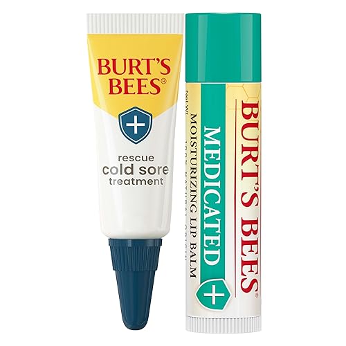 BURTS BEES COLD SORE TREATMENT MEDICATED LIP BALM WITH MENTHOL EUCALYPTUS, 2-PACK