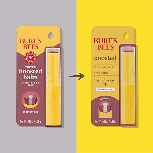 BURT S BEES TINTED LIP BALM MISTY MAUVE HYDRATING 24H MOISTURIZER WITH NATURAL BEESWAX