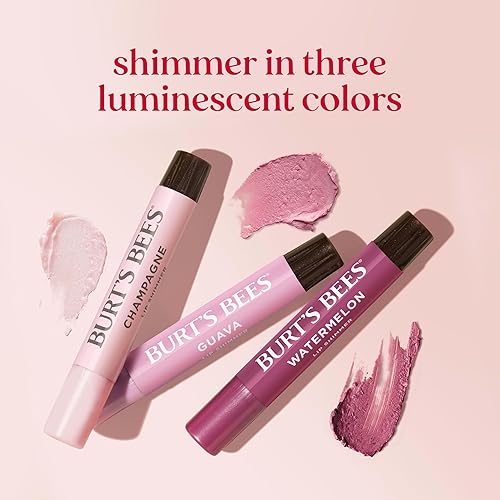 BURTS BEES PINK LIP SHIMMER TINTED BALM TRIO - MOISTURIZING, NATURAL GLOW, 3 X 0.09 OZ