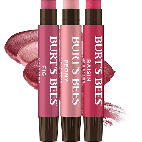 BURTS BEES NUDE LIP SHIMMER TRIO MOISTURIZING TINTED BALM, NATURAL GLOW, 3 X 0.09 OZ
