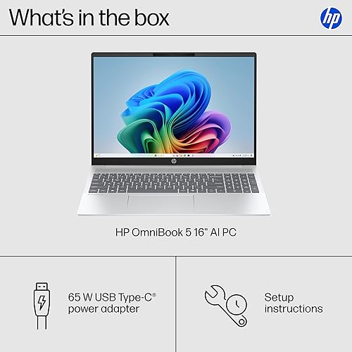 HP OMNIBOOK 5 16 INCH AI PC, 2K TOUCHSCREEN DISPLAY, INTEL CORE ULTRA 5 225U, 16 GB RAM, 512 GB SSD,
