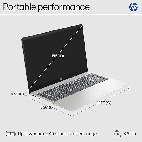 HP 15.6 INCH LAPTOP, HD TOUCHSCREEN DISPLAY, AMD RYZEN 3 7320U, 8 GB RAM, 128 GB SSD, AMD RADEON GRA