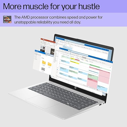 HP 14 INCH LAPTOP, HD TOUCHSCREEN DISPLAY, AMD RYZEN 5 7520U, 8 GB RAM, 512 GB SSD, AMD RADEON GRAPH
