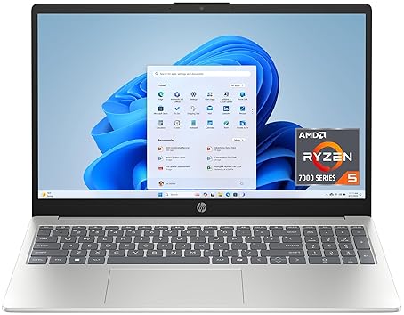HP 15.6 INCH LAPTOP, HD TOUCHSCREEN DISPLAY, AMD RYZEN 5 7520U, 8 GB RAM, 512 GB SSD, AMD RADEON GRA