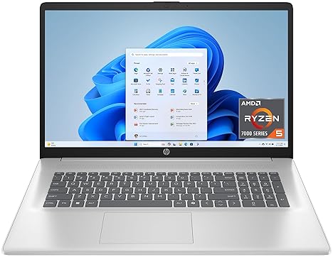 HP 17.3 INCH LAPTOP, HD DISPLAY, AMD RYZEN 5 7520U, 16 GB RAM, 512 GB SSD, AMD RADEON GRAPHICS, WIND