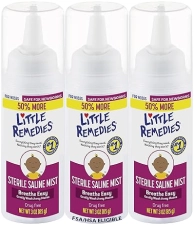 LITTLE REMEDIES BABY SALINE NASAL MIST 3OZ STERILE RELIEF FOR NEWBORN STUFFY, DRY NOSES 3 PACK