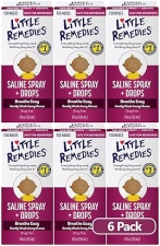 LITTLE REMEDIES SALINE SPRAY DROPS FOR NEWBORNS, 1 FL OZ PACK OF 6 SAFE NASAL CARE