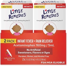 LITTLE REMEDIES INFANT FEVER PAIN RELIEVER, NATURAL BERRY FLAVOR, 2 FL OZ, 2-PACK