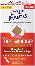 LITTLE REMEDIES INFANT FEVER PAIN RELIEF WITH ACETAMINOPHEN, BERRY FLAVOR, 2 FL OZ
