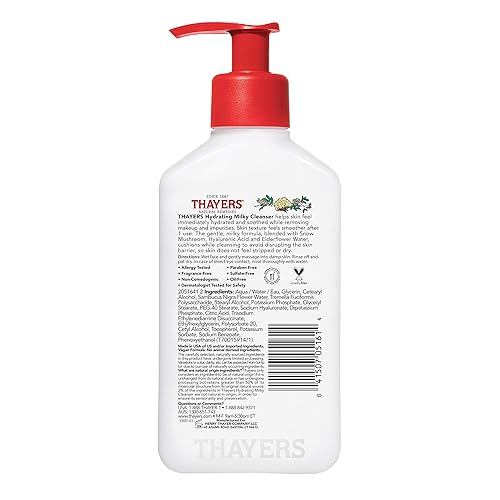 THAYERS MILKY HYDRATING FACE CLEANSER WITH SNOW MUSHROOM HYALURONIC ACID GENTLE, PARABEN-FREE, 8OZ