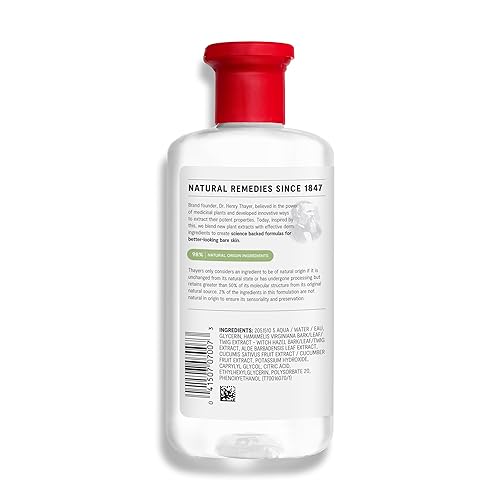 THAYERS ALCOHOL-FREE CUCUMBER WITCH HAZEL TONER WITH ALOE VERA, HYDRATING, VEGAN, 12 OZ