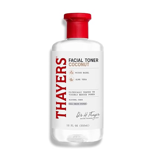 THAYERS ALCOHOL-FREE COCONUT WATER WITCH HAZEL TONER WITH ALOE VERA, VEGAN, 12 OZ
