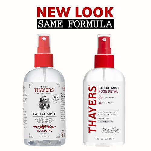 THAYERS ALCOHOL-FREE WITCH HAZEL FACIAL MIST TONER WITH ALOE VERA, ROSE PETAL, SOOTHING AND HYDRATIN