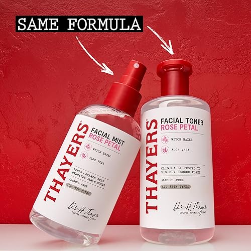THAYERS ALCOHOL-FREE WITCH HAZEL FACIAL MIST TONER WITH ALOE VERA, ROSE PETAL, SOOTHING AND HYDRATIN