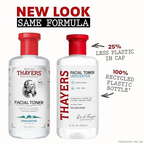 THAYERS ALCOHOL-FREE UNSCENTED WITCH HAZEL FACIAL TONER WITH ALOE VERA TRIAL SIZE 3 OZ