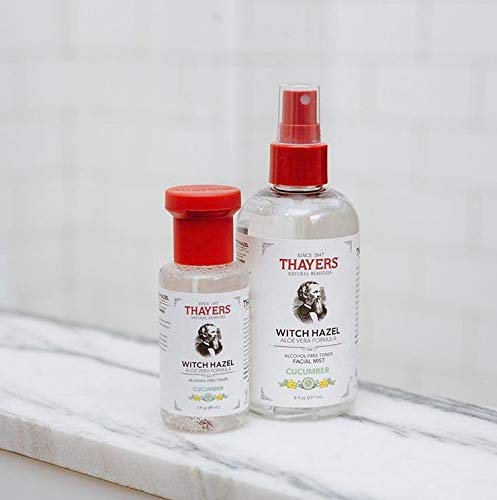 THAYERS ALCOHOL-FREE WITCH HAZEL FACIAL TONER WITH ALOE VERA CUCUMBER, 3 OZ TRIAL SIZE