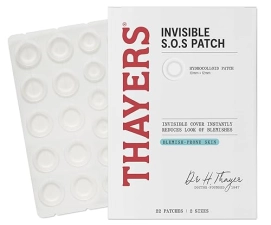 THAYERS INVISIBLE HYDROCOLLOID ACNE PIMPLE PATCHES, ULTRA-THIN, 22-PACK FOR BLEMISH RELIEF