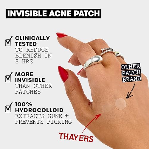 THAYERS SALICYLIC ACID TONER 12OZ INVISIBLE S.O.S HYDROCOLLOID ACNE PIMPLE PATCH, 22PCS