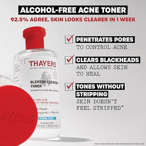 THAYERS 2 SALICYLIC ACID TONER 10 SULFUR ACNE TREATMENT SOOTHING BLEMISH CARE