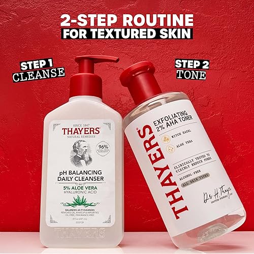 THAYERS 2 AHA EXFOLIATING TONER WITH GLYCOLIC LACTIC ACID, WITCH HAZEL, 12 OZ
