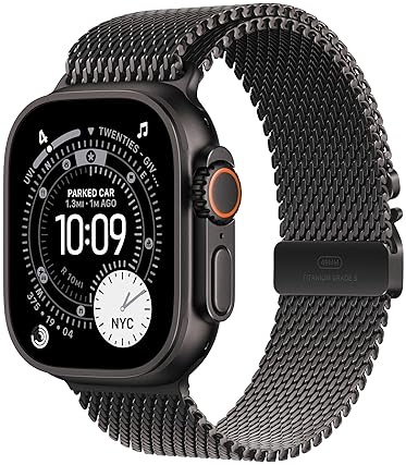 APPLE WATCH ULTRA 3 GPS CELLULAR 49MM RUGGED TITANIUM CASE BLACK MILANESE LOOP SMARTWATCH