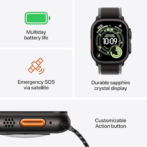 APPLE WATCH ULTRA 3 GPS CELLULAR 49MM RUGGED TITANIUM CASE BLACK MILANESE LOOP