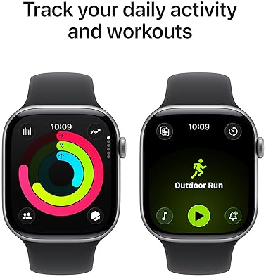 APPLE WATCH SERIES 11 GPS 46MM SPACE GRAY ALUMINUM SMARTWATCH BLACK SPORT BAND M L