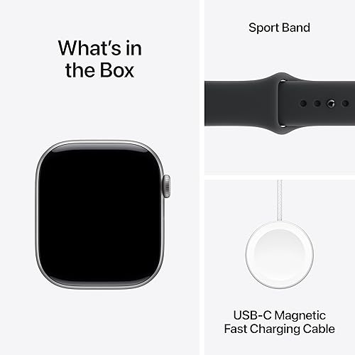 APPLE WATCH SERIES 11 GPS 46MM SPACE GRAY ALUMINUM SMARTWATCH BLACK SPORT BAND M L