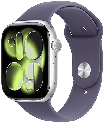 APPLE WATCH SERIES 11 GPS 46MM SILVER ALUMINUM PURPLE SPORT BAND SMARTWATCH - FITNESS, SLEEP, HEALTH