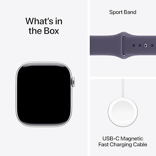 APPLE WATCH SERIES 11 GPS 46MM SILVER ALUMINUM PURPLE SPORT BAND SMARTWATCH - FITNESS, SLEEP, HEALTH