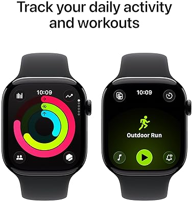 APPLE WATCH SERIES 11 GPS 46MM JET BLACK ALUMINUM SMARTWATCH WITH BLACK SPORT BAND M L
