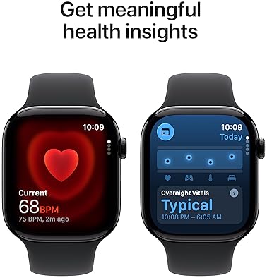 APPLE WATCH SERIES 11 GPS 46MM JET BLACK ALUMINUM SMARTWATCH WITH BLACK SPORT BAND M L