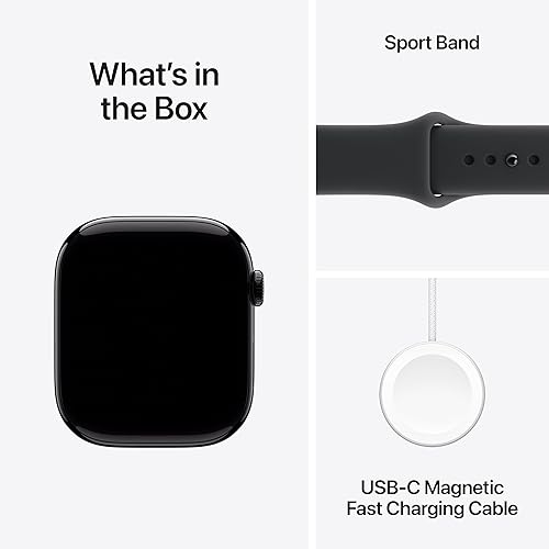 APPLE WATCH SERIES 11 GPS 46MM JET BLACK ALUMINUM SMARTWATCH WITH BLACK SPORT BAND M L