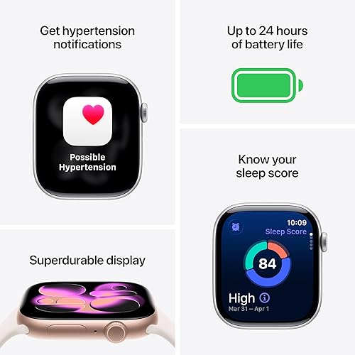 APPLE WATCH SERIES 11 GPS 42MM SPACE GRAY ALUMINUM SMARTWATCH WITH BLACK SPORT BAND, FITNESS HEALTH