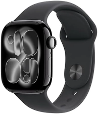 APPLE WATCH SERIES 11 GPS 42MM JET BLACK ALUMINUM SMARTWATCH WITH BLACK SPORT BAND, FITNESS HEALTH T