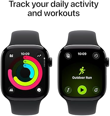 APPLE WATCH SERIES 11 GPS 42MM JET BLACK ALUMINUM SMARTWATCH WITH BLACK SPORT BAND, FITNESS HEALTH T