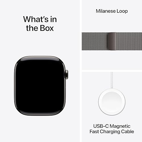 APPLE WATCH SERIES 11 GPS CELLULAR 46MM SLATE TITANIUM CASE WITH MILANESE LOOP, FITNESS TRACKER