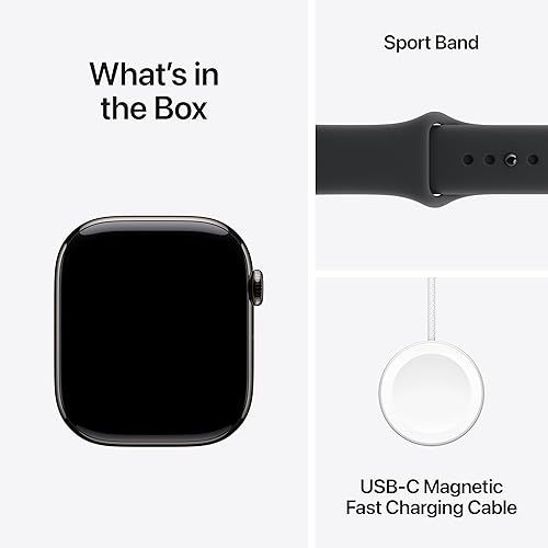 APPLE WATCH SERIES 11 GPS CELLULAR 46MM SLATE TITANIUM BLACK SPORT BAND FITNESS TRACKER