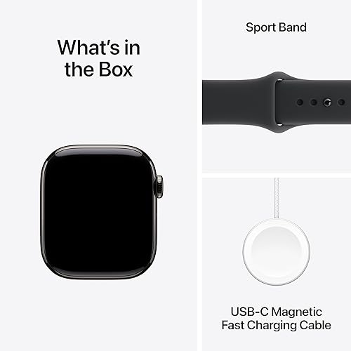 APPLE WATCH SERIES 11 GPS CELLULAR 42MM SLATE TITANIUM BLACK SPORT BAND SMARTWATCH