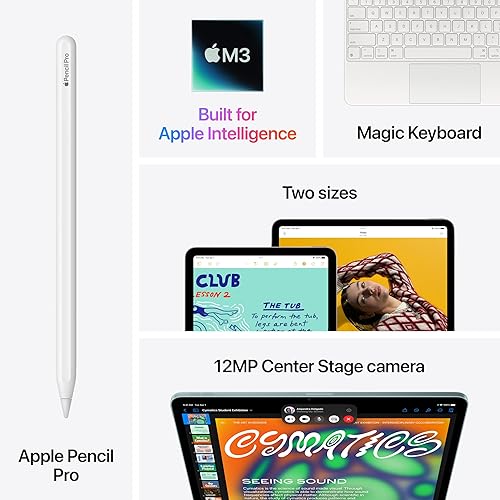 APPLE IPAD AIR 13 M3 CHIP 128GB SPACE GRAY TOUCH ID WI-FI 6E 12MP CAMERA 2-YEAR APPLECARE