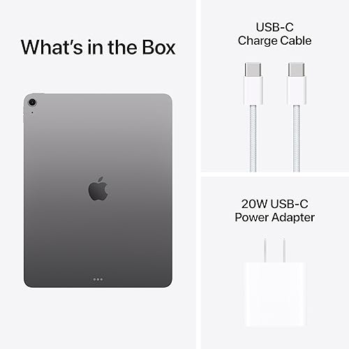 APPLE IPAD AIR 13 M3 CHIP 128GB SPACE GRAY TOUCH ID WI-FI 6E 12MP CAMERA 2-YEAR APPLECARE