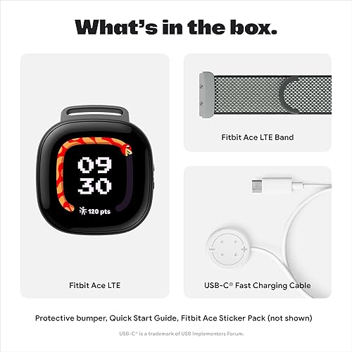 FITBIT GOOGLE ACE LTE KIDS SMARTWATCH WITH CALL, GPS, MESSAGES ACTIVITY GAMES - ACE PASS