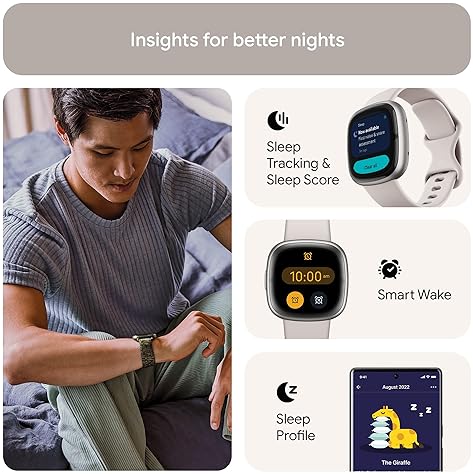 FITBIT SENSE 2 SMARTWATCH - STRESS, SLEEP, ECG, SPO2, HEART RATE GPS, LUNAR WHITE